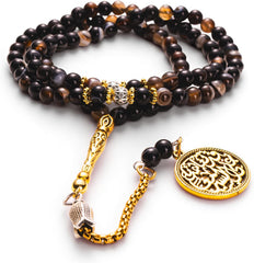 Banded agate tasbih with 99 beads