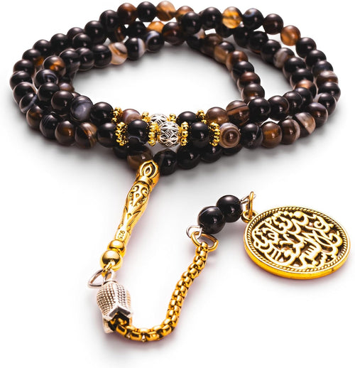 Banded agate tasbih with 99 beads