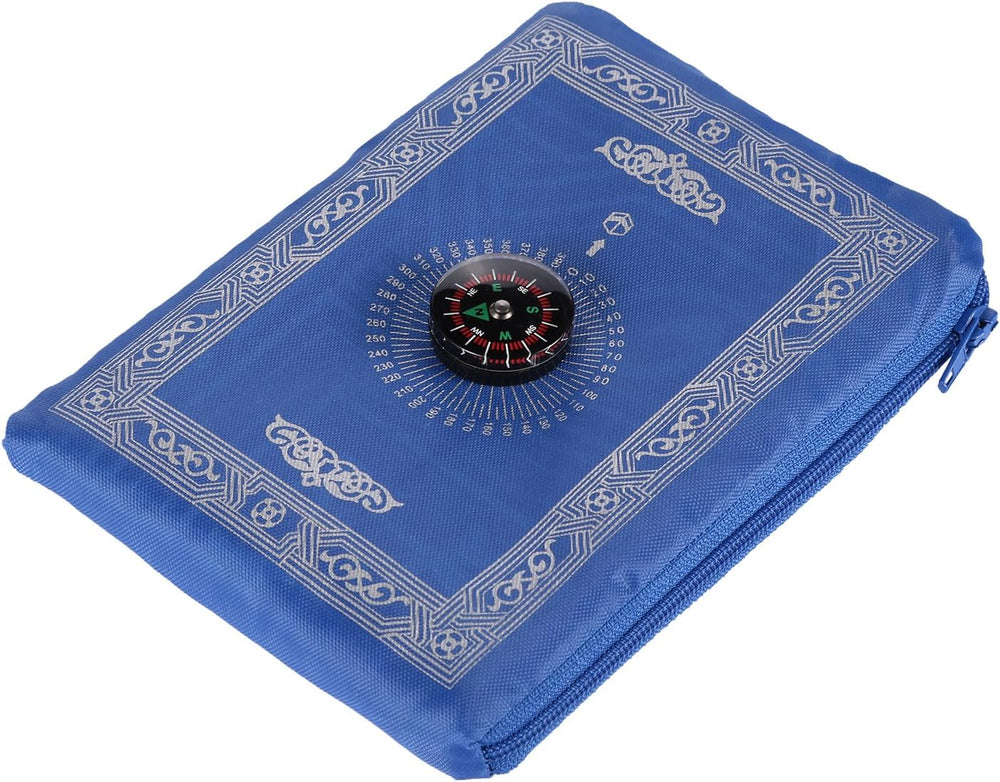 Travel pocket prayer mat with pouch and compass