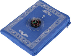Travel pocket prayer mat with pouch and compass