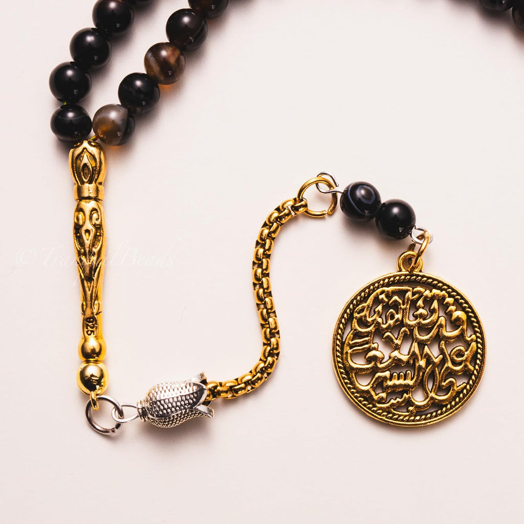 Agate tasbih tassel detail